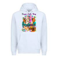 White Happy Easter Day truck Premium Hoodie - HowdyJamesFarm