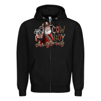 Black cowboy christmas Zipper Hoodie - SublimationCraftShop