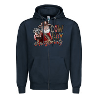 Navy cowboy christmas Zipper Hoodie - SublimationCraftShop