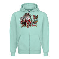 Seafoam cowboy christmas Zipper Hoodie - SublimationCraftShop