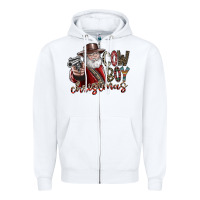 White cowboy christmas Zipper Hoodie - SublimationCraftShop