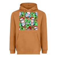 Meerkat Christmas cute hippo sitting Heavyweight Hoodie - NancyCooperArtShop
