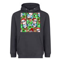 Smoke Christmas cute hippo sitting Heavyweight Hoodie - NancyCooperArtShop