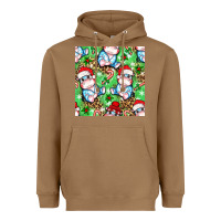 Toasted Coconut Christmas cute hippo sitting Heavyweight Hoodie - NancyCooperArtShop
