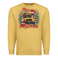 Antique Gold merry christmas school bus Premium Sweatshirt - texasbilliewilder
