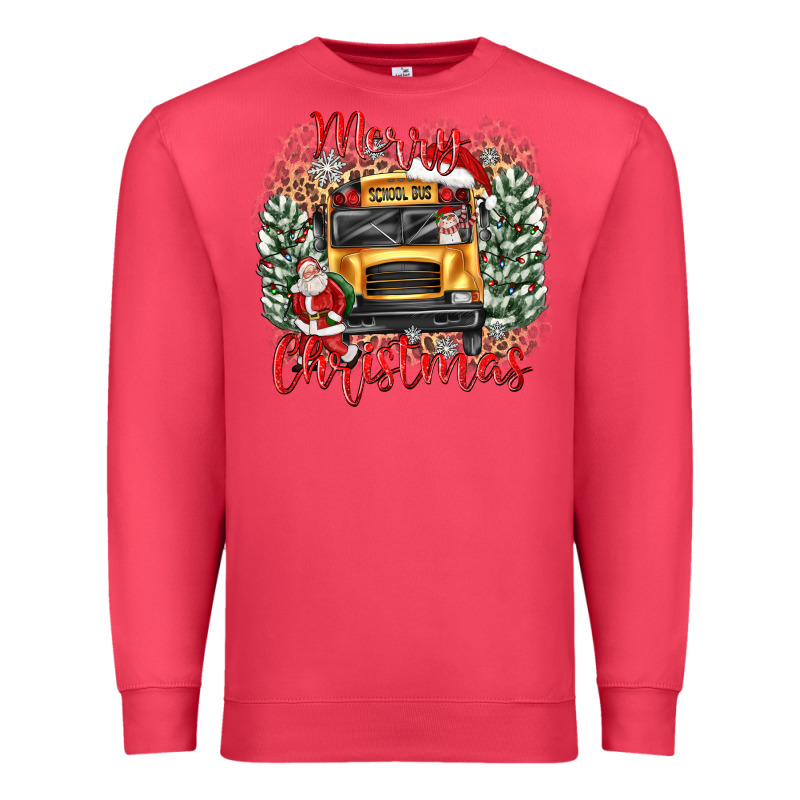Merry Christmas School Bus Premium Sweatshirt by texasbilliewilder | Teevron