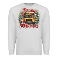 Dove Grey merry christmas school bus Premium Sweatshirt - texasbilliewilder
