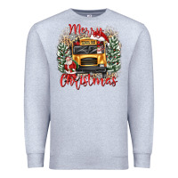 Heather Grey merry christmas school bus Premium Sweatshirt - texasbilliewilder