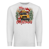 Oatmeal Heather merry christmas school bus Premium Sweatshirt - texasbilliewilder