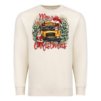 Sandshell merry christmas school bus Premium Sweatshirt - texasbilliewilder