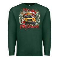 Sports Green merry christmas school bus Premium Sweatshirt - texasbilliewilder