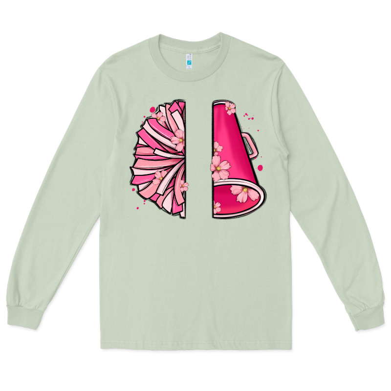 Custom Name Cheerleader With Megaphone Long Sleeve Tee by MaliasSmallBusiness | Teevron