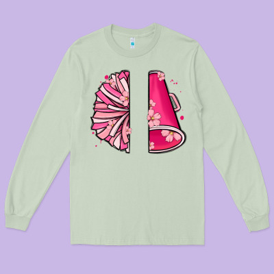 Custom Name Cheerleader With Megaphone Long Sleeve Tee Designed By Maliassmallbusiness