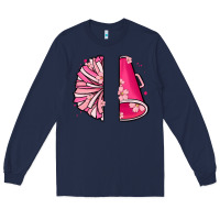 Navy custom name cheerleader with megaphone Long Sleeve Tee - MaliasSmallBusiness
