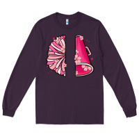 Plum custom name cheerleader with megaphone Long Sleeve Tee - MaliasSmallBusiness