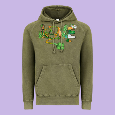 St. Patricks Day Nurse Love Medical Love Vintage Hoodie Designed By Barkaloodesign