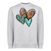 Heather Grey western love hearts Heavyweight Sweatshirt - MaliasSmallBusiness
