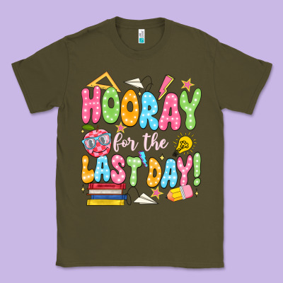 Hooray For The Last Day White Classic Tee Designed By Jahusdesignshop