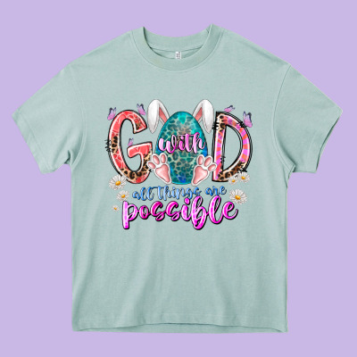 With God All Things Are Possible Heavy Core Tee Designed By Racoondesign