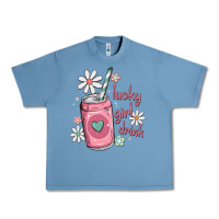 Pebble Blue lucky girl drink Urban Heavy Tee - MaliasSmallBusiness