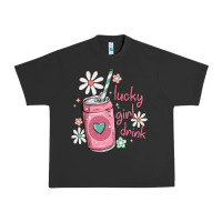 Pigment Black lucky girl drink Urban Heavy Tee - MaliasSmallBusiness