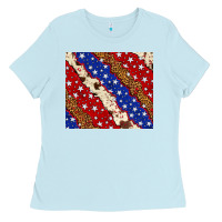 Baby Blue 4th of July USA flag leopard cowhide 20oz tumbler Ladies Tee - Neo Western