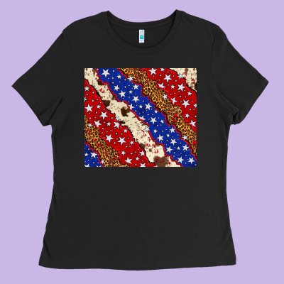 4th Of July Usa Flag Leopard Cowhide 20oz Tumbler Ladies Tee Designed By Neo Western
