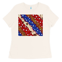 Bone 4th of July USA flag leopard cowhide 20oz tumbler Ladies Tee - Neo Western