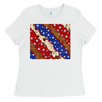 White 4th of July USA flag leopard cowhide 20oz tumbler Ladies Tee - Neo Western