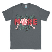 Charcoal Heather less people more dogs Classic Tee - MaliasSmallBusiness
