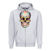 Heather Grey Mexican Skull Zipper Hoodie - Artiststas