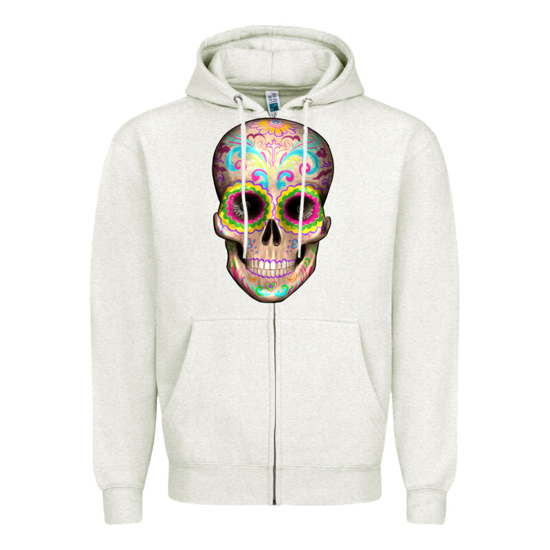 Mexican Skull Zipper Hoodie by Artiststas | Teevron