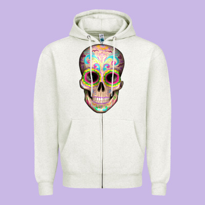 Mexican Skull Zipper Hoodie Designed By Artiststas
