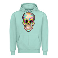 Seafoam Mexican Skull Zipper Hoodie - Artiststas