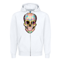 White Mexican Skull Zipper Hoodie - Artiststas