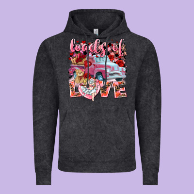 Loads Of Love Valentines Day Truck Vintage Hoodie Designed By Nancycooperartshop