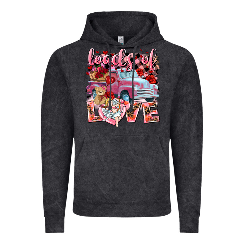 Loads Of Love Valentines Day Truck Vintage Hoodie by NancyCooperArtShop | Teevron