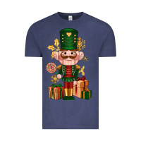 Vintage Denim Christmas Nutcracker Vintage Tee - NancyCooperArtShop