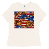 Bone 4th of July USA flag leopard sunflower 20oz tumble Ladies Tee - Neo Western