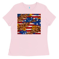 Bubblegum Pink 4th of July USA flag leopard sunflower 20oz tumble Ladies Tee - Neo Western
