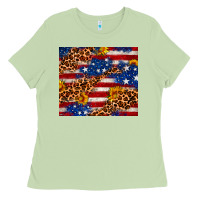 Matcha 4th of July USA flag leopard sunflower 20oz tumble Ladies Tee - Neo Western