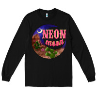 Black neon moon Long Sleeve Tee - NancyCooperArtShop