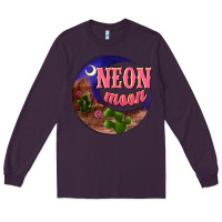 Plum neon moon Long Sleeve Tee - NancyCooperArtShop