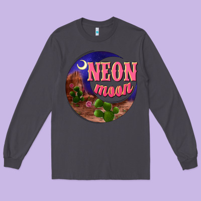Neon Moon Long Sleeve Tee Designed By Nancycooperartshop