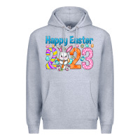 Heather Grey Happy Easter 2023 Easter Day Premium Hoodie - HowdyJamesFarm