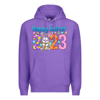 Purple Happy Easter 2023 Easter Day Premium Hoodie - HowdyJamesFarm