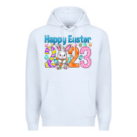 White Happy Easter 2023 Easter Day Premium Hoodie - HowdyJamesFarm