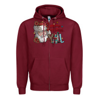 Burgundy merry christmas yall Zipper Hoodie - SublimationCraftShop