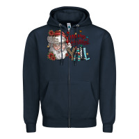 Navy merry christmas yall Zipper Hoodie - SublimationCraftShop
