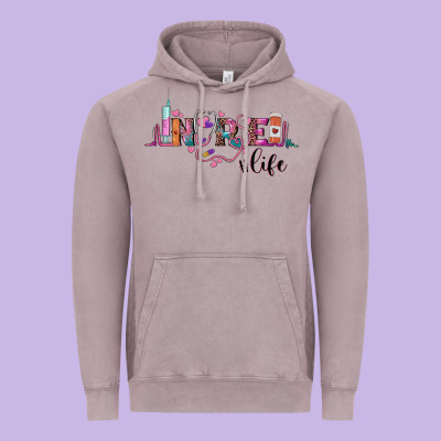 Nurse Life Vintage Hoodie Designed By Barkaloodesign